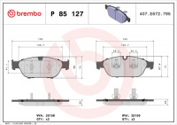 Sada brzdových destiček BREMBO P85127 - AUDI