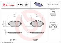Sada brzdových destiček BREMBO P06091 - BMW Sada brzdových destiček BREMBO P06091 - BMW