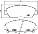 Sada brzdových destiček BREMBO P28021 - HONDA, ROVER