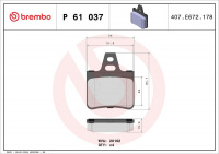 Sada brzdových destiček BREMBO P61037 - CITROËN