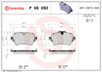 Sada brzdových destiček BREMBO P06092 - BMW, MINI
