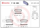 Sada brzdových destiček BREMBO P30080 - HYUNDAI, KIA