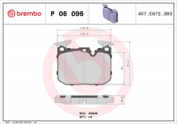 Sada brzdových destiček BREMBO P06096 - BMW