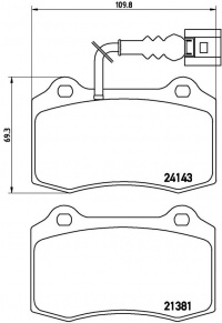 Sada brzdových destiček BREMBO P85104 - SEAT Sada brzdových destiček BREMBO P85104 - SEAT