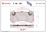 Sada brzdových destiček BREMBO P85136 - AUDI