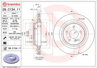 Brzdový kotouč BREMBO 09.C134.11 - MERCEDES-BENZ Brzdový kotouč BREMBO 09.C134.11 - MERCEDES-BENZ
