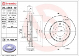 Brzdový kotouč BREMBO 09.A868.10 - FIAT, MITSUBISHI