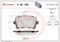 Sada brzdových destiček BREMBO P85109 - VW
