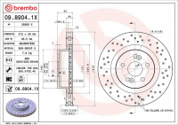 Brzdový kotouč BREMBO 09.8904.1X Brzdový kotouč BREMBO 09.8904.1X