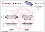 Sada brzdových destiček BREMBO P54034