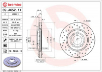Brzdový kotouč BREMBO 09.A652.1X - AUDI, SEAT, ŠKODA, VW