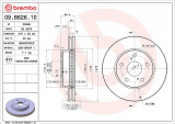 Brzdový kotouč BREMBO 09.B626.10 - TOYOTA