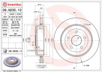 Brzdový kotouč BREMBO 09.N235.11 - JEEP