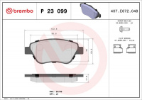 Sada brzdových destiček BREMBO P23099 Sada brzdových destiček BREMBO P23099
