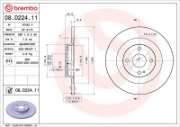 Brzdový kotouč BREMBO 08.D224.11 Brzdový kotouč BREMBO 08.D224.11