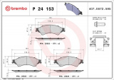 Sada brzdových destiček BREMBO P24153 - FORD, MERCEDES-BENZ