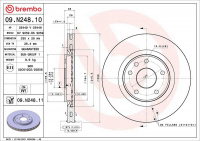 Brzdový kotouč BREMBO 09.N248.11 - CHRYSLER, FIAT, LANCIA