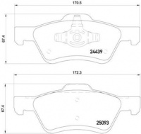 Sada brzdových destiček BREMBO P24159 - FORD, MAZDA Sada brzdových destiček BREMBO P24159 - FORD, MAZDA