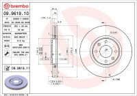 Brzdový kotouč BREMBO 09.9619.11 Brzdový kotouč BREMBO 09.9619.11