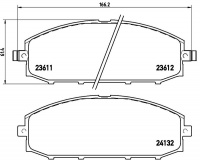Sada brzdových destiček BREMBO P56041 - NISSAN Sada brzdových destiček BREMBO P56041 - NISSAN