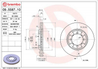Brzdový kotouč BREMBO 09.5587.10 - HYUNDAI