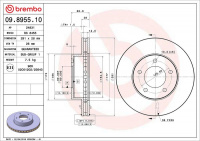 Brzdový kotouč BREMBO 09.8955.10 - JAGUAR