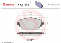 Sada brzdových destiček BREMBO P56044 - NISSAN