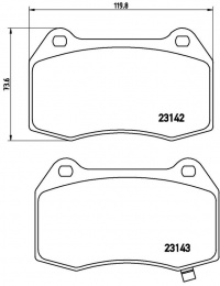 Sada brzdových destiček BREMBO P56047 - NISSAN Sada brzdových destiček BREMBO P56047 - NISSAN