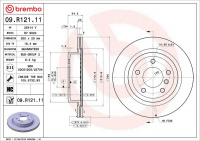 Brzdový kotouč BREMBO 09.R121.11 - BMW Brzdový kotouč BREMBO 09.R121.11 - BMW