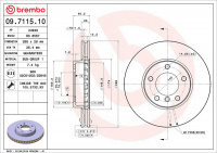 Brzdový kotouč BREMBO 09.7115.10 - BMW