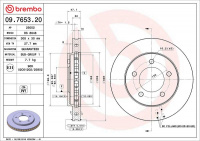Brzdový kotouč BREMBO 09.7653.20 - FORD USA Brzdový kotouč BREMBO 09.7653.20 - FORD USA