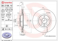 Brzdový kotouč BREMBO 09.C138.10 - VOLVO