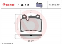 Sada brzdových destiček BREMBO P85111 - VW