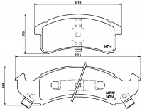 Sada brzdových destiček BREMBO P07002 - BUICK, CADILLAC, CHEVROLET, PONTIAC