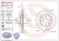 Brzdový kotouč BREMBO 09.C171.1X - HYUNDAI, KIA