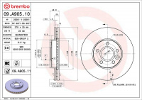 Brzdový kotouč BREMBO 09.A905.11 - FORD, VOLVO