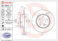 Brzdový kotouč BREMBO 08.D340.11 Brzdový kotouč BREMBO 08.D340.11