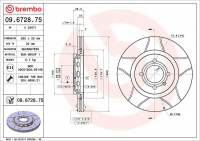 Brzdový kotouč BREMBO MAX 09.6728.75 - SEAT, VW Brzdový kotouč BREMBO MAX 09.6728.75 - SEAT, VW