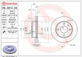 Brzdový kotouč BREMBO 09.4914.34 - FORD