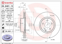 Brzdový kotouč BREMBO 09.9481.10 - MERCEDES-BENZ