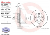 Brzdový kotouč BREMBO 09.5844.10 - TOYOTA