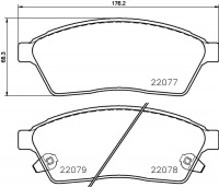 Sada brzdových destiček BREMBO P09009 - CADILLAC Sada brzdových destiček BREMBO P09009 - CADILLAC