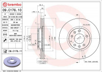 Brzdový kotouč BREMBO 09.C176.11 - MAZDA Brzdový kotouč BREMBO 09.C176.11 - MAZDA