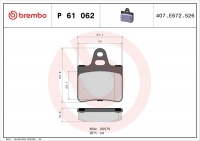 Sada brzdových destiček BREMBO P61062 - CITROËN