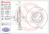 Brzdový kotouč BREMBO 09.C177.11 - MAZDA Brzdový kotouč BREMBO 09.C177.11 - MAZDA