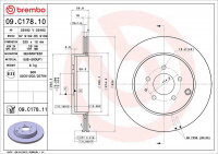 Brzdový kotouč BREMBO 09.C178.11 - MAZDA Brzdový kotouč BREMBO 09.C178.11 - MAZDA