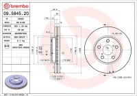 Brzdový kotouč BREMBO 09.5845.20 - TOYOTA