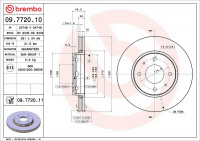 Brzdový kotouč BREMBO 09.7720.10 - MITSUBISHI, VOLVO Brzdový kotouč BREMBO 09.7720.10 - MITSUBISHI, VOLVO