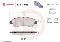 Sada brzdových destiček BREMBO P61066 - CITROËN, PEUGEOT Sada brzdových destiček BREMBO P61066 - CITROËN, PEUGEOT