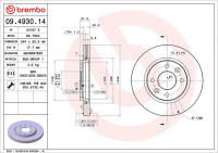 Brzdový kotouč BREMBO 09.4930.14 - RENAULT Brzdový kotouč BREMBO 09.4930.14 - RENAULT